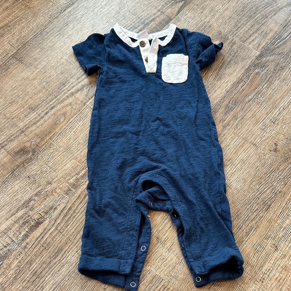 Old Navy Navy Blue One Piece with Cream Accents